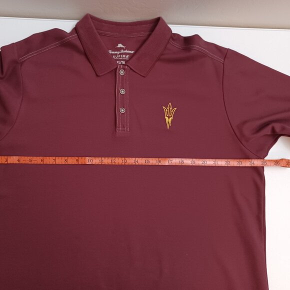 Men's Tommy Bahama Arizona State Sun Devils Maroon Polo Size XL - Picture 10 of 11